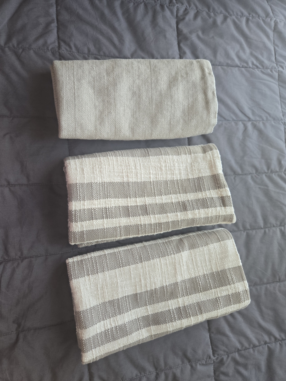 Crate&Barrel Bundle Of 5 Grey Striped Accent Pillow Cover - Picture 3 of 5